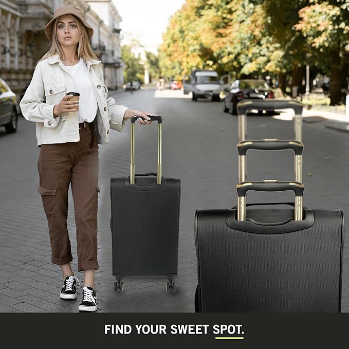 Kenneth Cole REACTION Chelsea Chevron Quilted Luggage, Black, 20-Inch Carry On