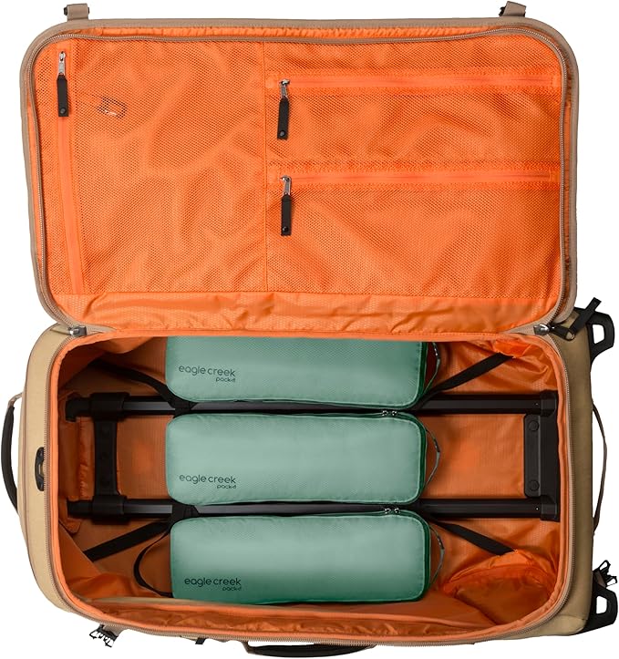 Eagle Creek Pack-It Isolate Slim Cube M/M/M Set - Minimalist Compact Travel Organizer for Hair Styling Tools, Belts & Small Items - Travel Accessories - Willow Green