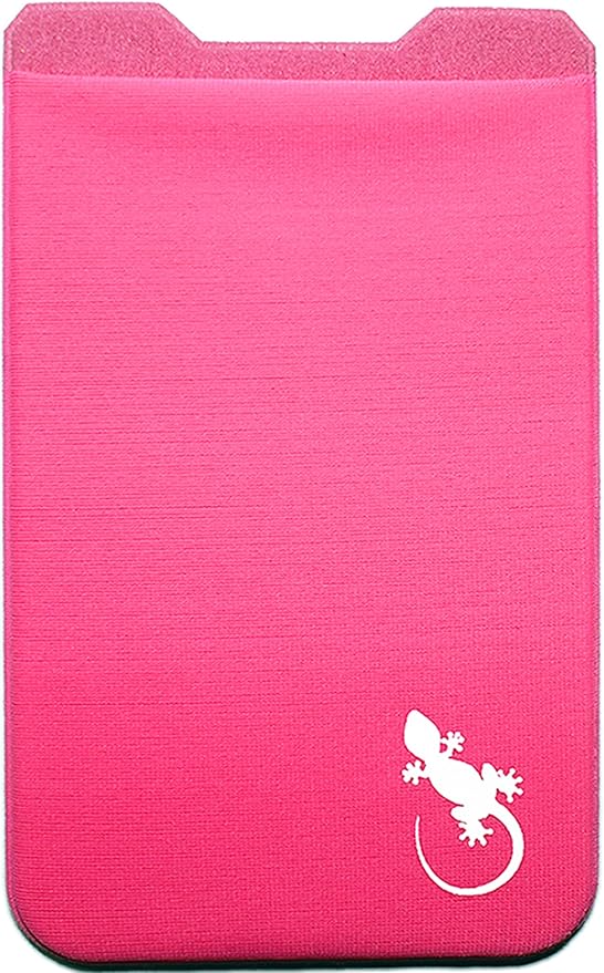 Phone Wallet - Adhesive Card Holder - Cell Phone Pouch - Stick on Lycra Pocket by Gecko - Carry Credit Cards and Cash