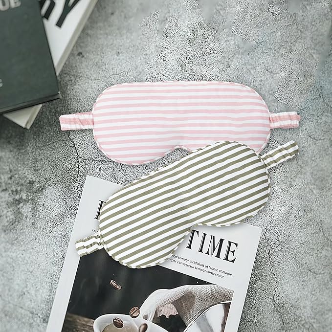 HBHLFZ Sleep Mask 2 Pack - Bamboo Viscose Fiber Sleeping Eye Mask - with Elastic Band/Headband - Comfort Sleeping Shade - for Nighttime Sleeping, Traveling & Napping（Pink，Green）
