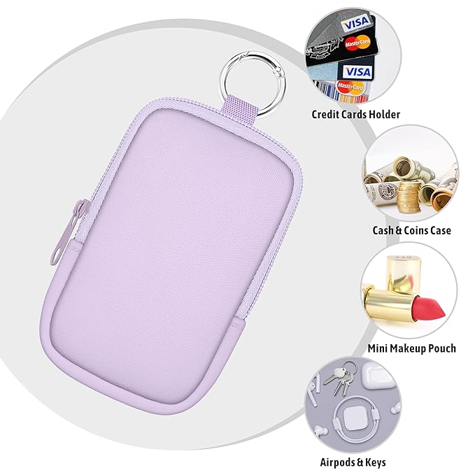 Hand Sanitizer Spray Case, Hand Sanitizer Holder Zippered Pouch, Cute Fashion Accessory with Snap Hook for Glow Mist and Power Mist 1FL OZ, Purple