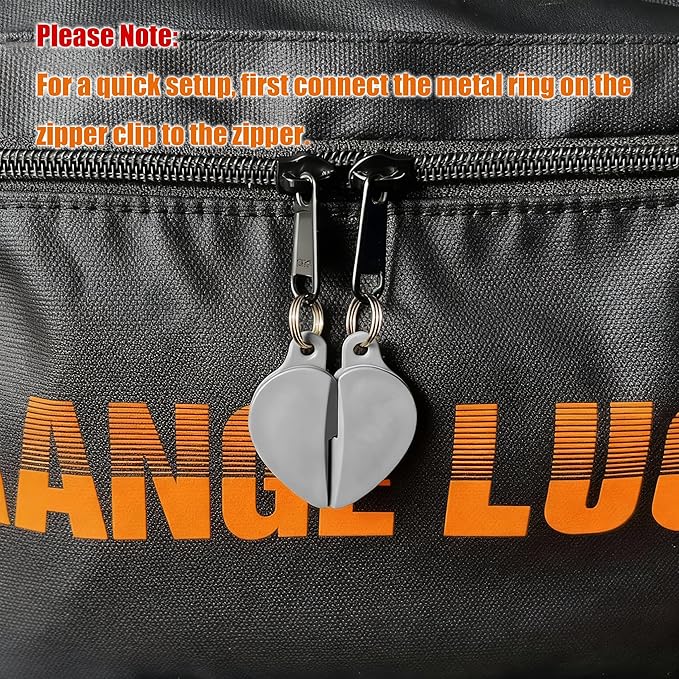 Zipper Clips, Anti Theft Purse & Backpack Zipper Lock, Anti Pickpocket, Outdoor Travel Safety Essentials, 2 Pack, Gray