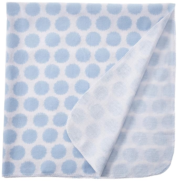Luvable Friends Unisex Baby Cotton Flannel Receiving Blankets, Blue Dots 84-Pack, One Size