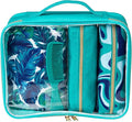 Conair 5 Piece Toiletry and Cosmetic Bag Set Under $30, Includes 4 Makeup Bags and 1 Travel Comb in Teal Palm Prints