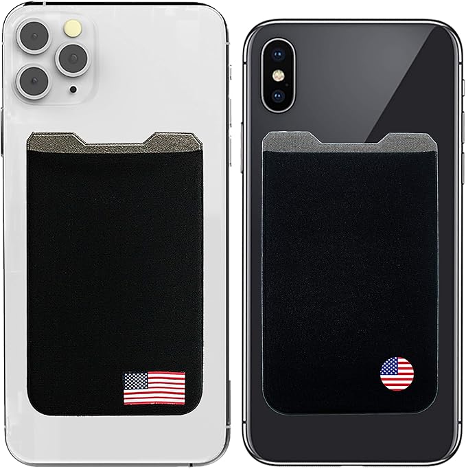 Phone Wallet - Adhesive Card Holder - Cell Phone Pouch - Stick on Lycra Pocket by Gecko - Carry Credit Cards and Cash