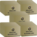 SaiTech IT RFID Blocking Cards, 50 Pack One Card Protects Entire Wallet Purse For Men & Women, NFC Contactless Bank Debit Credit Card Protector ID ATM Guard Card – Golden