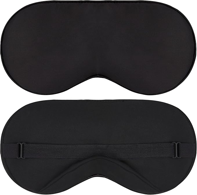 100% Tencel Sleep Eye Mask - Black - Superior to Cotton - Light Blocking Travel Blindfold for Men & Women - Ultra-Soft & Comfortable with Adjustable Strap for Restful Sleep - by JoMo