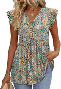 WIHOLL Womens Summer Tops 2026 Babydoll Shirts Ruffle Sleeve Spring Outfits Dressy Casual Blouses