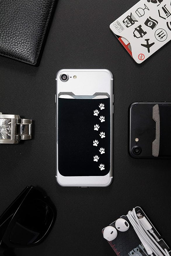 Phone Wallet - Adhesive Card Holder - Cell Phone Pouch - Stick on Lycra Pocket by Gecko - Carry Credit Cards and Cash