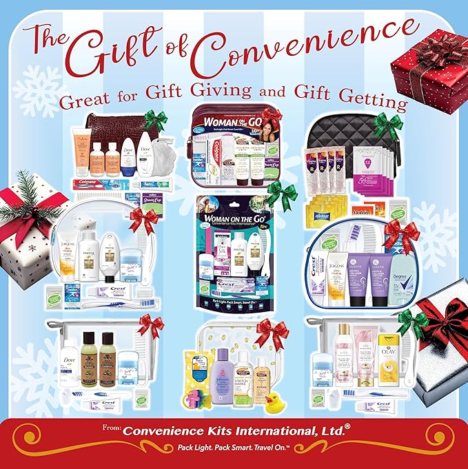 Convenience Kits International Women’s Super Premium 31 pc Travel Kit Featuring: Ensemble of Travel-Size Hair Care Products Plus Face, Body, Oral Care, Travel Essentials (Green)