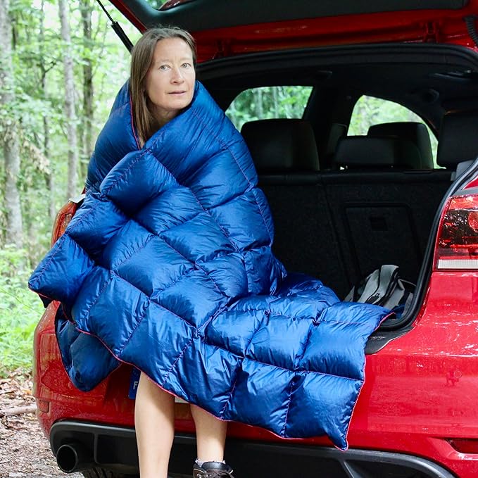 Horizon Hound Down Camping Blanket 650 Fill Power - Ultralight Backpacking Quilt (1lb 6oz) Warm & Water-Resistant 20D Nylon Shell for Outdoors, Camping, Hiking, Travel, & Stadium - Packable