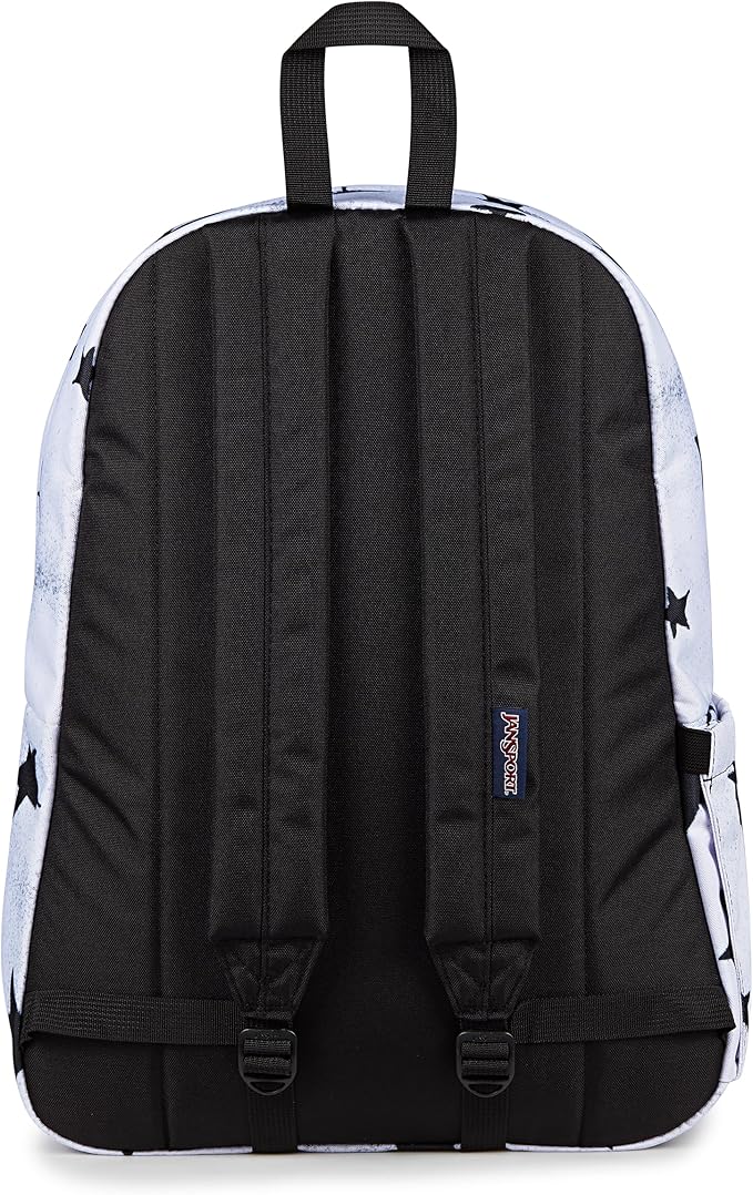 JanSport SuperBreak Plus Backpack with Padded 15-inch Laptop Sleeve and Integrated Bottle Pocket - Spacious and Durable Daypack for Work and Travel - Sprayed Stars Black