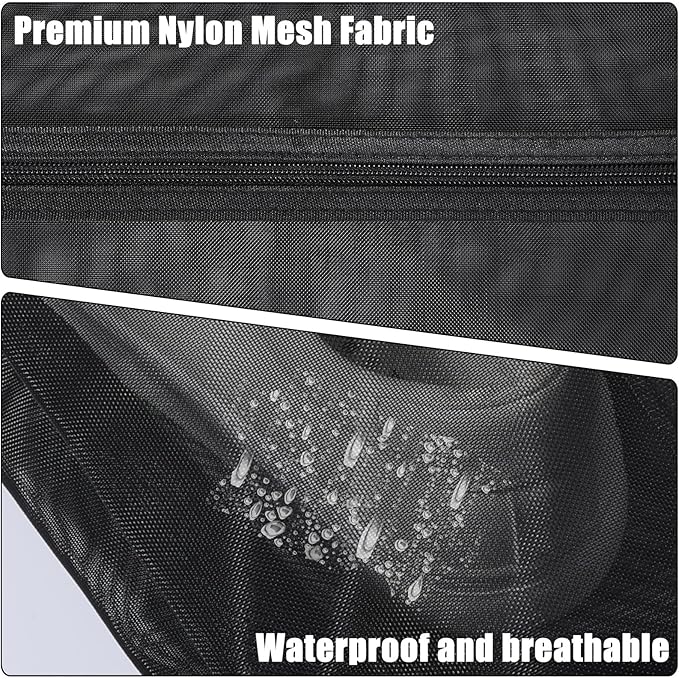 2 Pack Mesh Shoe Bags for Travel, X-Large Waterproof Shoe Storage Bag Clear Large Transparent Dustproof Shoes Bag with Zipper for Packing, Reusable Golf Gym Shoes Dust Bags for Man and Women, Black