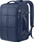 tazbuzo Travel Backpack, Extra Large 50L Flight Approved Carry on Backpack, Expandable Waterproof Business Suitcase Daypack Big Bag Fits 18.4 Inch Laptop, Blue