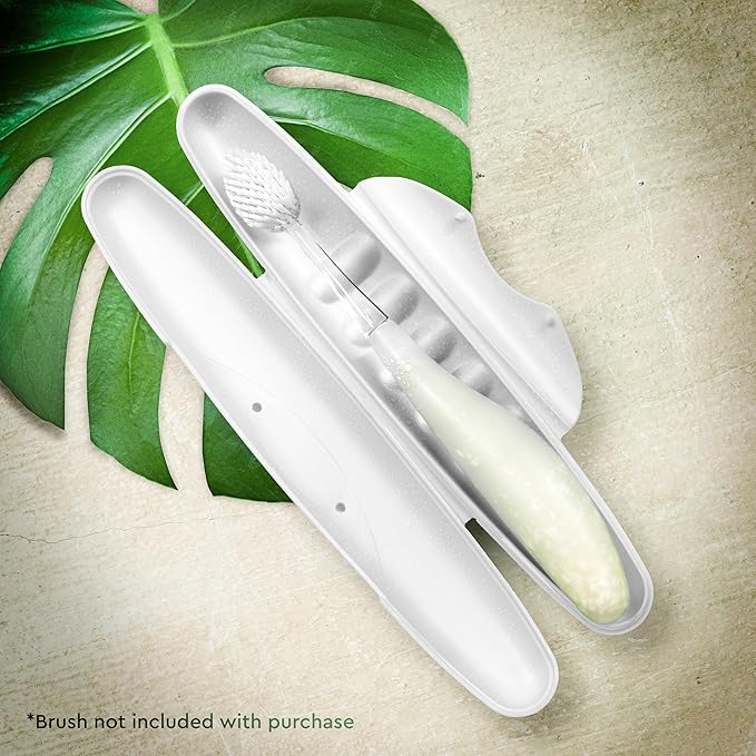 RADIUS Toothbrush Travel Case for Standard Brush, BPA-Free Recycled Plastic, Portable for Bathroom, School, Home, Camping (White, 8.25H - 1.38W - 1.75L (in))