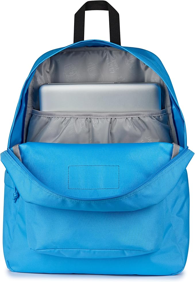 JanSport SuperBreak Plus Backpack with Padded 15-inch Laptop Sleeve and Integrated Bottle Pocket - Spacious and Durable Daypack for Work and Travel - Electric Azul