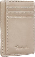 Travelambo Front Pocket Minimalist Leather Slim Wallet RFID Blocking Medium Size