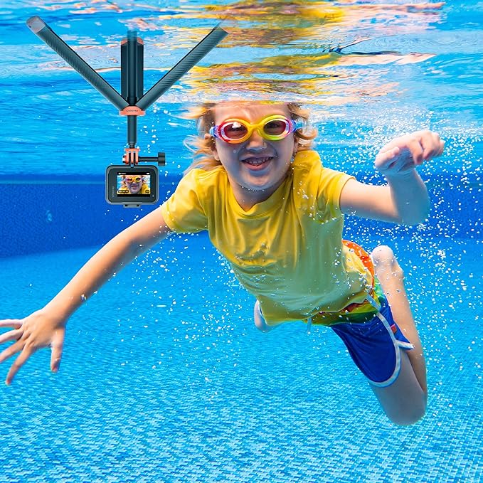 AKASO Floating Selfie Stick Tripod for Gopro Hero 13/12/11/10/ 9/Max/DJI Osmo Action/AKASO EK7000/Brave 4/Brave 7 LE/Brave 7 Action Camera Handle Mount Accessories