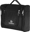 Freegrace Extra Large Hanging Toiletry Bag for Men and Women - Water-Resistant Nylon Travel Bathroom Organizer for Cosmetics, Makeup, and Toiletries