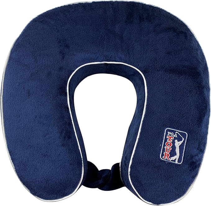Wolf Essentials Adult Soft Memory Foam 11 x 11.5-inch Travel Neck Pillow, Compact, Perfect for Plane or Car, Navy