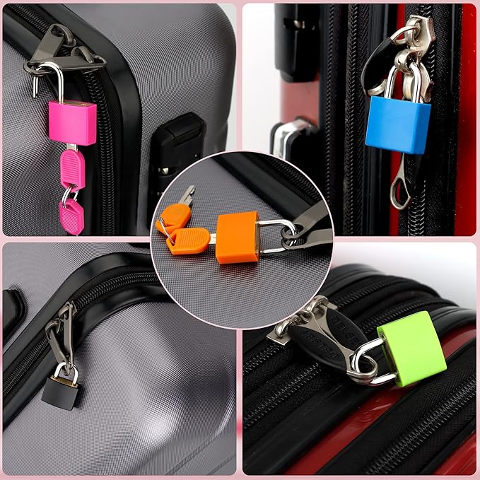 5 Pcs Suitcase Locks with Copper Keys Protect Your Belongings with Febwind's Set of 5 Mini Padlocks Multicolor Durable Locks for Suitcases Backpacks Boxes Cabinet and Laptop Bags