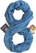 Zero Grid Infinity Travel Scarf Loop with Hidden Zipper Pockets for Passport, Phone, Cash, Cards