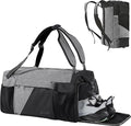 Gym Bag for Men with Shoes Compartment and Wet Pocket Convertible Duffle Bag and Gym Backpack Waterproof Sports Bag with 2 Bottle Holders Weekender Overnight Bag - Black&Grey