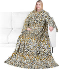 PAVILIA Blanket with Sleeves for Adult Women Men, Soft Warm Wearable Blanket Fleece Wrap Throw, Robe Blanket Gift