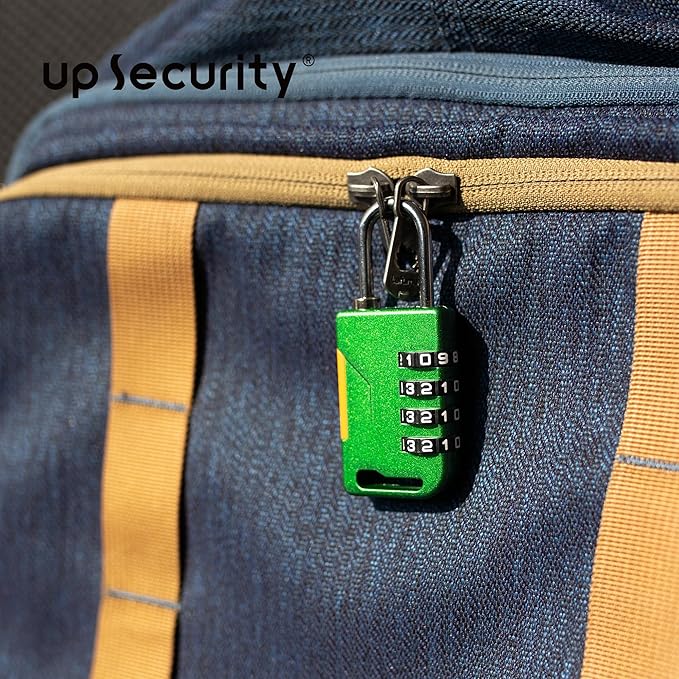 Combo Lock for Gym Locker, Versatile Small Padlock Combination, Travel Luggage Padlocks, 4 Digit Combination Lock for Locker, Cabinet, Suitcase Zipper, Storage Unit, Outdoor Use (Green)