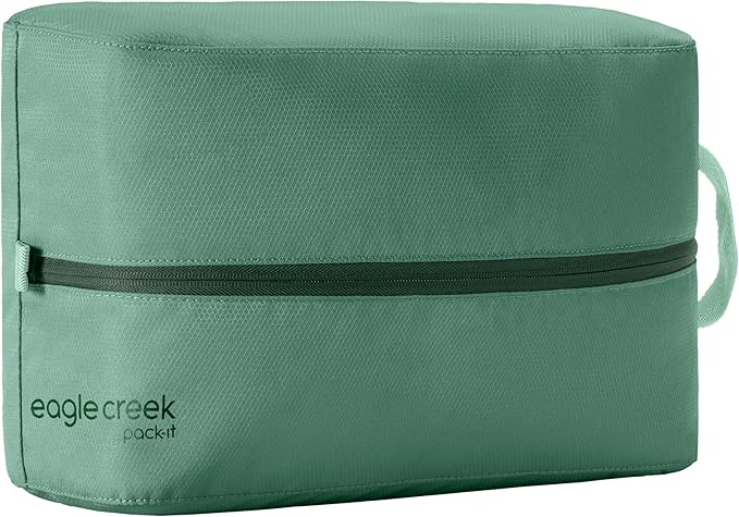 Eagle Creek Pack-It Reveal Multi Shoe Cube - Dual-Compartment Shoe Cube for Optimizing Luggage Space - Travel-Friendly - Easy-Grab Zipper & Quick Grab Handle - Lightweight & Portable - Willow Green