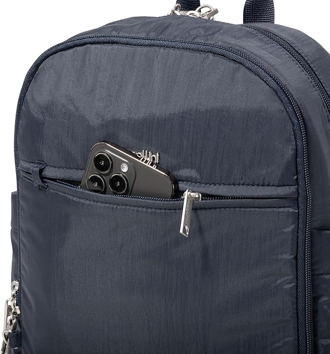 Securtex Anti-Theft Getaway Backpack - 9.4"x13"x5" Travel Safe Bag w/Locking Zippers, Slash-Resistant, RFID