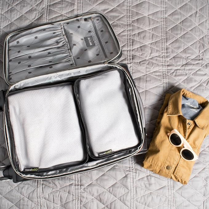 TraveltoGO 4-Piece Mesh Travel Packing Organizer Cube Set, Grey