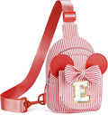 Birthday Gifts for Girls, 2 3 4 5 6 7 Year Old Girl Birthday Gift | Red Small Initial Crossbody Bag Fanny Pack Purse for Kids Belt Bag Personalized Gifts for Daughter Sister (Red E)