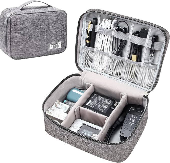 SELLYFELLY Electronics Organizer Travel Universal Cable Organizer Bag Waterproof Electronics Accessories Storage Cases for Cable, Charger, Phone, USB, SD Card, Hard Drives, Power Bank, Cords