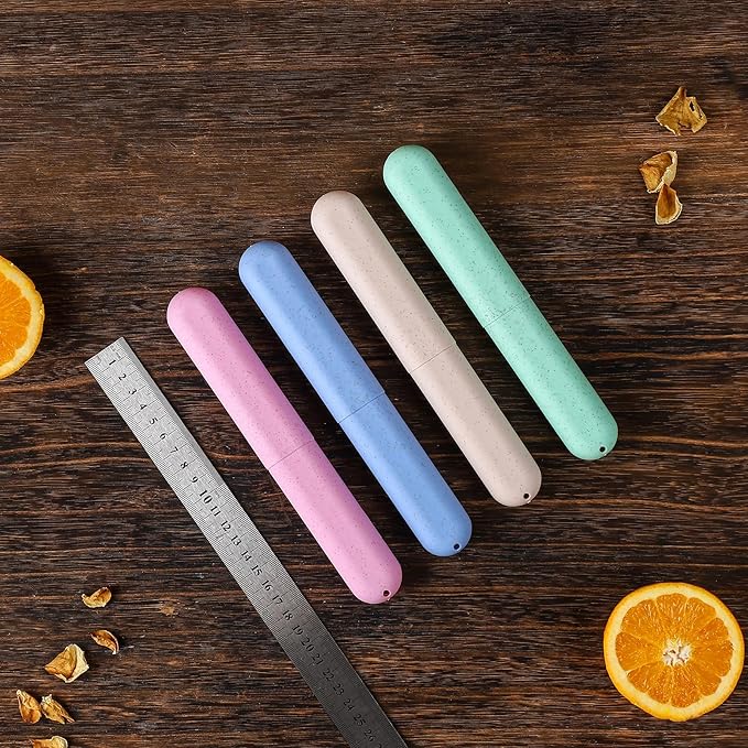 Muslih 4 Pack Toothbrush Travel Case, Toothbrush Holder with Ventilation Holes, for Travel, Home, Business, School, Camping