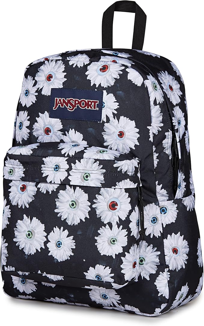 JanSport SuperBreak Plus Backpack with Padded 15-inch Laptop Sleeve and Integrated Bottle Pocket - Spacious and Durable Daypack for Work and Travel - Eyeball Blossom