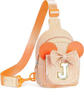Birthday Gifts for Girls, 2 3 4 5 6 Year Old Girl Birthday Gift | Orange Small Initial Crossbody Bag Fanny Pack Purse for Kids Belt Bag Personalized Gifts for Daughter Sister (Orange J)