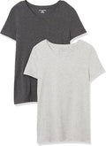 Amazon Essentials Women's Regular-Fit Short-Sleeve T-Shirt (Crewneck and V-Neck Options), Multipacks