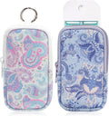 KJQJLY 2 Pack Hand Sanitizer Holder Pouch, Zippered Portable Sanitizer Case with Cute Pattern, Keychain D-Ring for Purse, Backpack & Travel