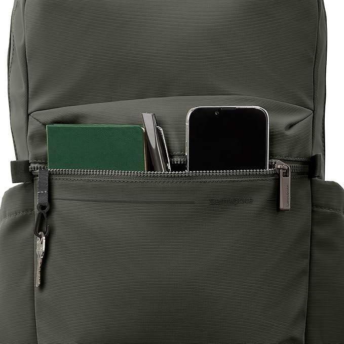 Samsonite Better Than Basic Backpack - Dedicated Laptop Compartment, Quick Stash Front Pockets and Lightweight Breathable Airmesh - Olive