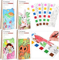 Cavnewt 4Pack Mini Paint Pads, Watercolor Paint Pad, Pocket Watercolor Painting Book, Mess Free Water Color Paint Set Arts, Travel Paint Watercolor Coloring Book Set for Kids, Boys and Girls