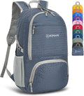 ZOMAKE Lightweight Packable Backpack 30L, Foldable Hiking Backpacks Water Resistant Compact Folding Daypack for Travel(Plaid Royal Blue)