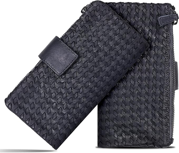 Real Leather Women Wallet Leather with RFID Blocking -Trifold Card Holder Designer Ladies Clutch with ID Window Wallets