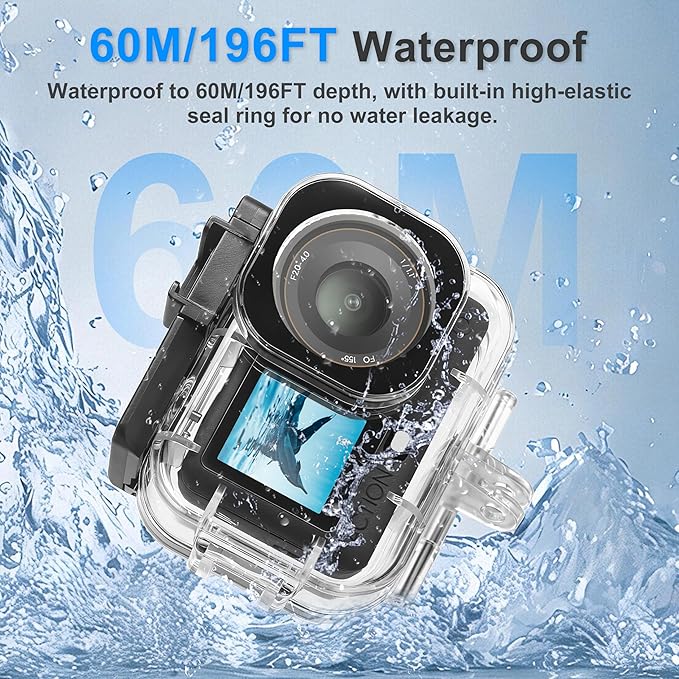 FitStill 60M/196FT Diving Kit for DJI osmo Action 6, Waterproof Housing + Buoyancy Handle + Diving Filter for Underwater Shooting DJI Action 6 Protective Accessories