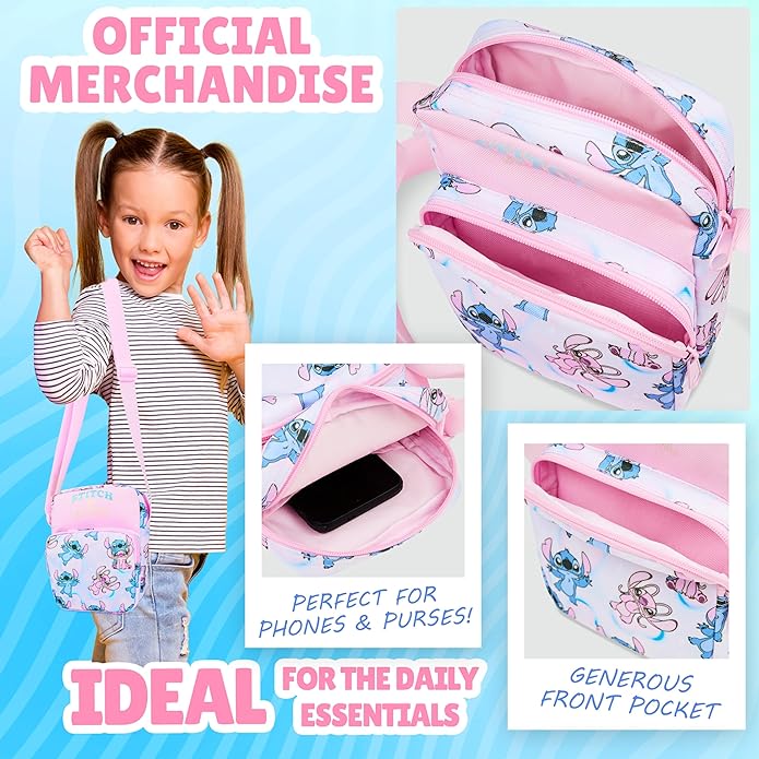 Disney Stitch Crossbody Bag Girls Teens Shoulder Bag Coin Purse Cute Stuff Travel Essentials Gifts for Girls
