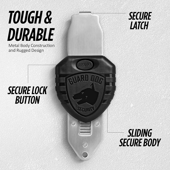 Guard Dog Security Blocklock Portable Door Lock, Hotel Door Locks for Travelers Security, Tough, Durable, Apartment Door Security, Home Security, Travel Essentials, Easy to Use
