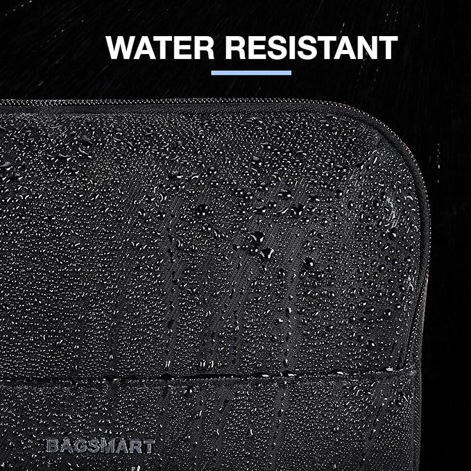 BAGSMART Travel Toiletry Bag for Men, Dopp Kit Water Resistant Shaving Bag for Toiletries Accessories, Black-Medium