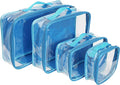 Clear Packing Cubes set of 4 / Packs 7-10 Days of Clothes/Premium PVC Plastic Storage Bags