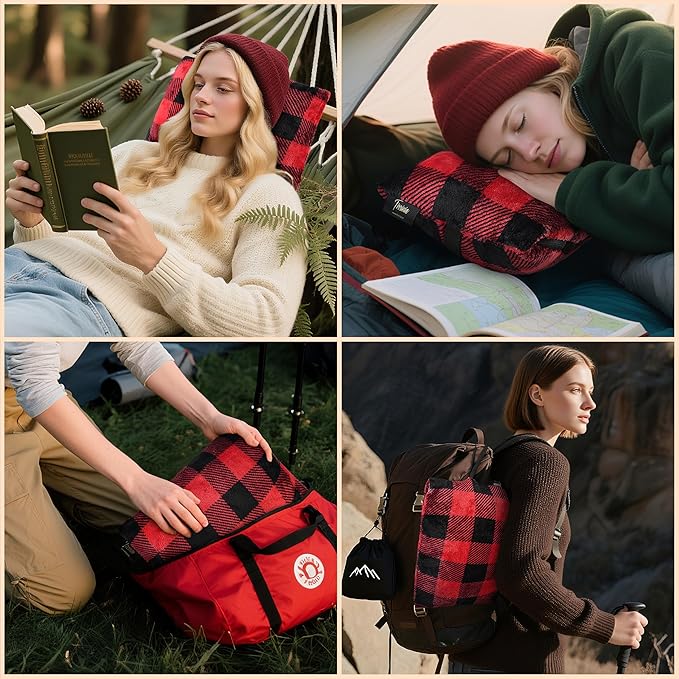 Tirrinia Travel Portable Blanket with Feet Pocket Airplane Office Poncho 4 in 1 Zippered Front Pocket Premium Cozy Fleece Blankets with Built-in Bag