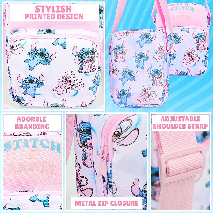 Disney Stitch Crossbody Bag Girls Teens Shoulder Bag Coin Purse Cute Stuff Travel Essentials Gifts for Girls